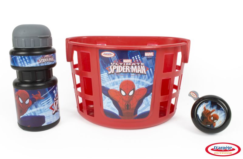 Accesorii Bicicleta (cos, sticla apa, clopotel) Spiderman marca DArpeje cu comanda online