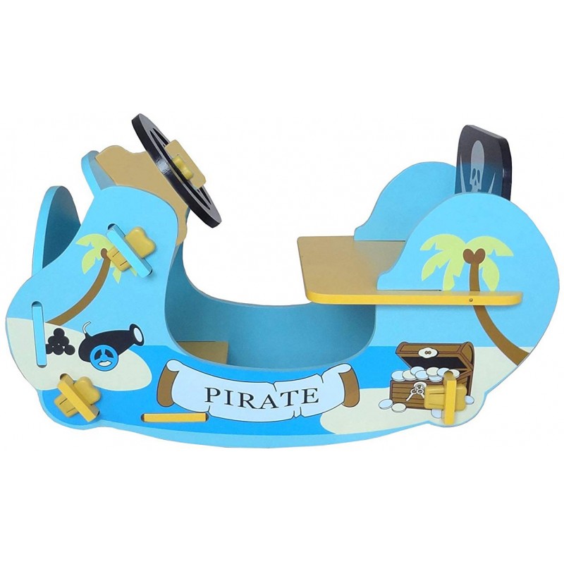 Balansoar din lemn Blue Pirate Boat cu comanda online