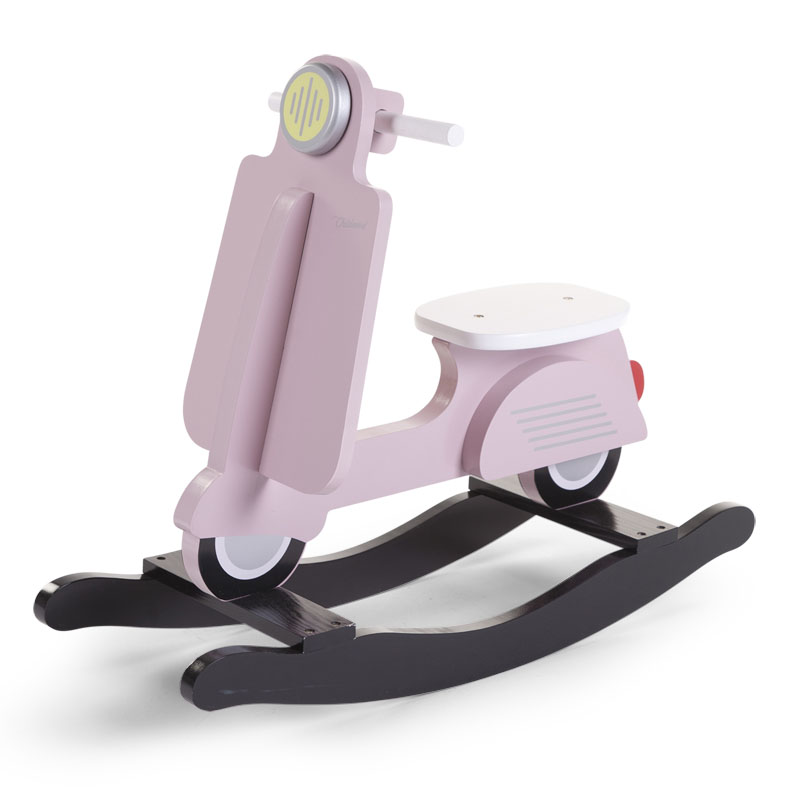 Balansoar din lemn tip scooter Pink cu comanda online