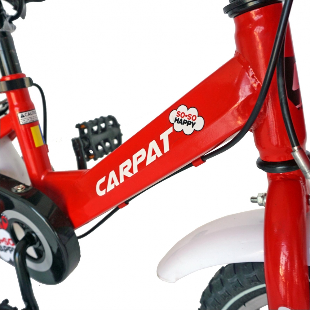 Bicicleta Carpat C1402C 14 V-Brake cu cosulet si roti ajutatoare 3-5 ani rosualb marca CARPAT cu comanda online