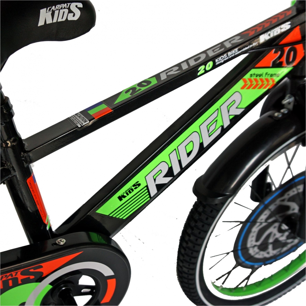 Bicicleta Carpat Rider C2007C 20 V-Brake cu cosulet 7-10 ani negruverde marca CARPAT cu comanda online