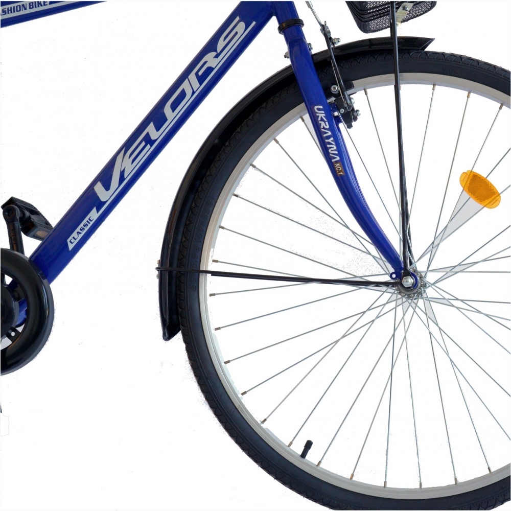 Bicicleta City 28 Velors V2893B cu cadru otel albastrualb marca VELORS cu comanda online