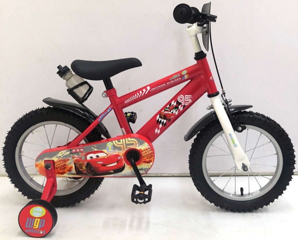 Bicicleta Volare Cars pentru baieti 14 inch cu roti ajutatoare marca Volare cu comanda online