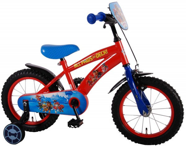 Bicicleta Volare pentru baieti 14 inch cu roti ajutatoare Paw Patrol marca Volare cu comanda online