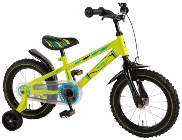 Bicicleta baieti 14 inch Volare Bike Electric Green cu roti ajutatoare Verde Neon marca Volare cu comanda online