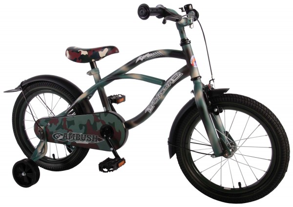 Bicicleta baieti 16 inch Volare Bike cu roti ajutatoare si cadru vopsit camuflaj vopsea mata Ambush marca Volare cu comanda online