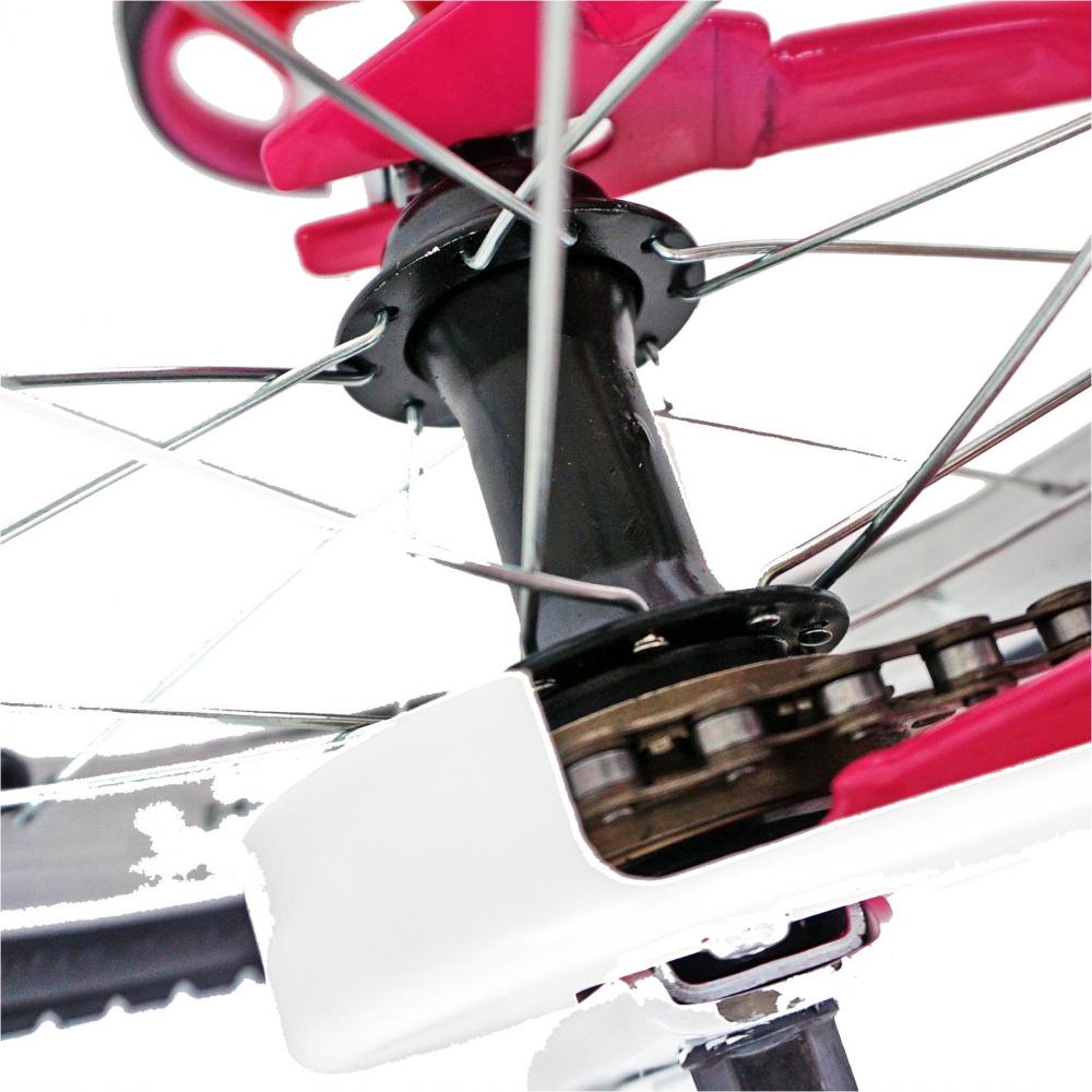Bicicleta copii 14 Velors V1402A cadru otel fucsiaalb si roti ajutatoare marca VELORS cu comanda online