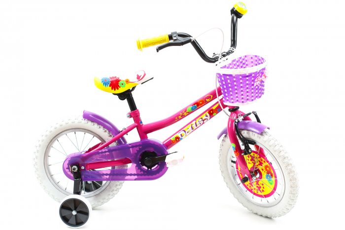 Bicicleta copii Dhs 1402 roz 14 inch marca DHS cu comanda online