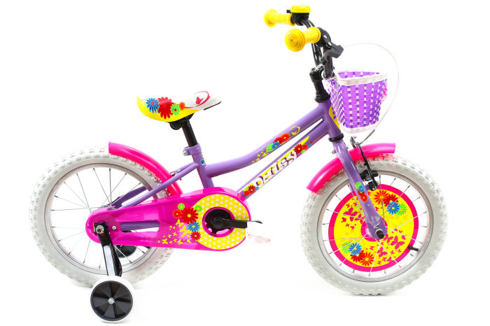 Bicicleta copii Dhs 1602 galben mov 16 inch marca DHS cu comanda online