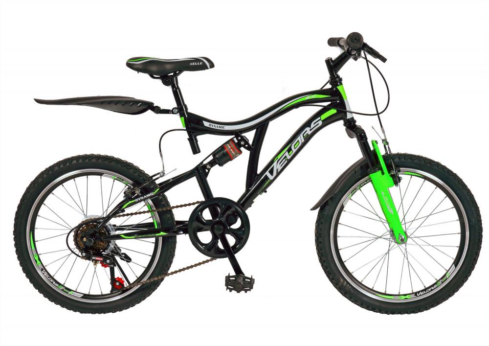 Bicicleta copii MTB-FS 20 Velors V2059A cadru otel negru verde marca VELORS cu comanda online