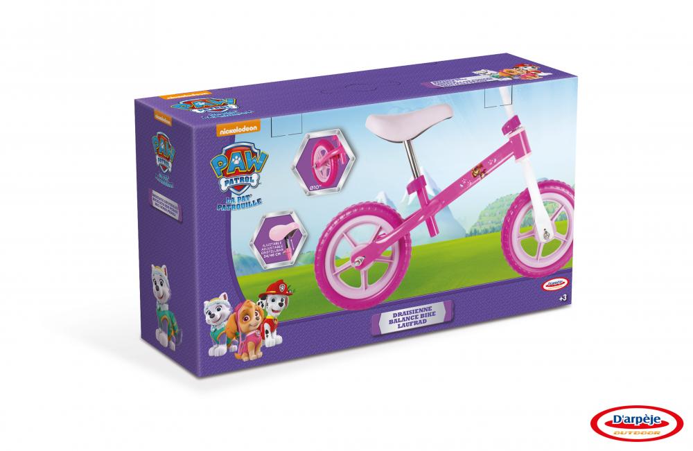 Bicicleta de echilibru mov din metal Paw Patrol marca DArpeje cu comanda online