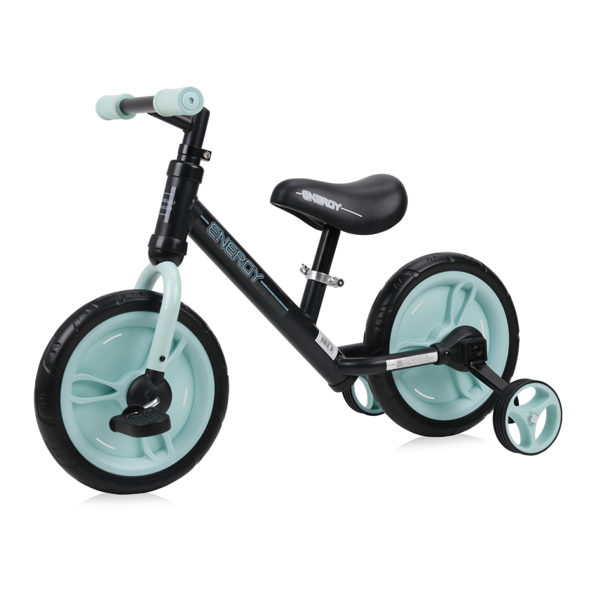 Bicicleta de tranzitie 2 in 1 Energy cu pedale si roti auxiliare Black Green marca LORELLI cu comanda online