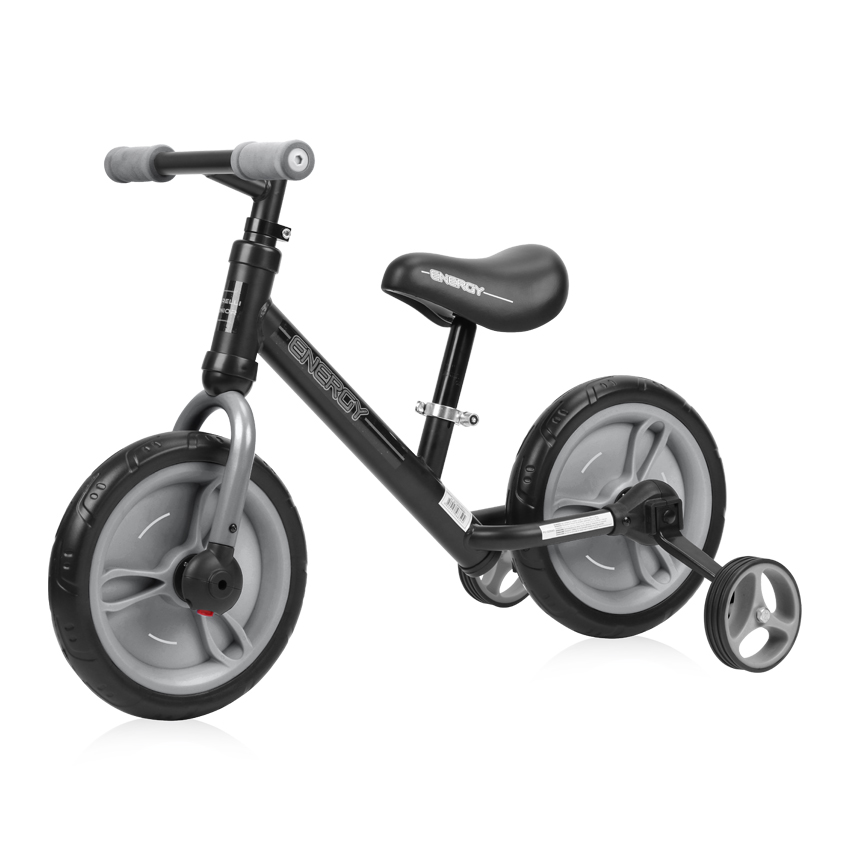 Bicicleta de tranzitie 2 in 1 Energy cu pedale si roti auxiliare Black Grey marca LORELLI cu comanda online