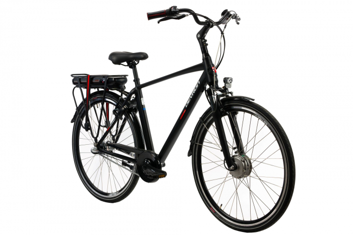 Bicicleta electrica Devron 28123 M negru mat 28 inch marca Devron cu comanda online