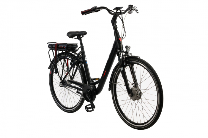 Bicicleta electrica Devron 28124 L negru mat 28 inch marca Devron cu comanda online