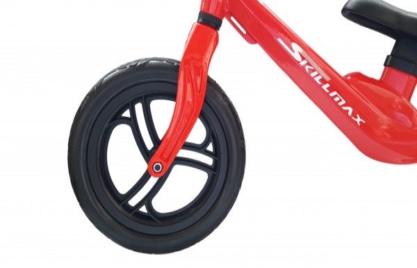 Bicicleta fara pedale 12 inch rosie inaltime reglabila si roti Eva marca SKILLMAX cu comanda online