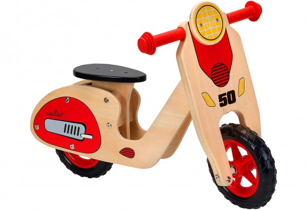 Bicicleta fara pedale din lemn Globo Legnoland 37723 pentru copii model Retro Scooter marca Globo cu comanda online