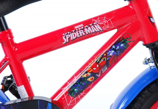 Bicicleta pentru baieti 12 inch cu roti ajutatoare Spiderman marca Volare cu comanda online