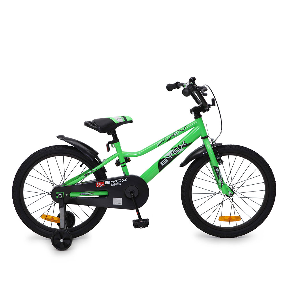 Bicicleta pentru copii cu roti ajutatoare Byox Prince Green 20 inch marca Byox cu comanda online