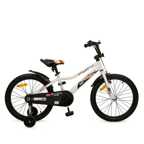 Bicicleta pentru copii cu roti ajutatoare Byox Prince White 20 inch marca Byox cu comanda online