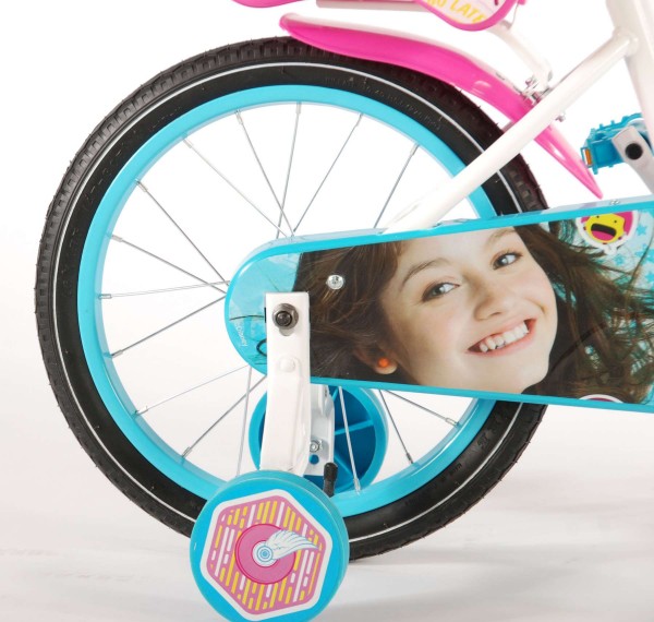 Bicicleta pentru fete 16 inch cu scaun pentru papusi roti ajutatoare si cosulet Soy Luna marca Volare cu comanda online