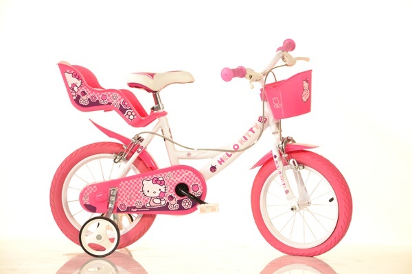 Bicicleta pentru fetite Hello Kitty 16 inch marca DINO BIKES cu comanda online