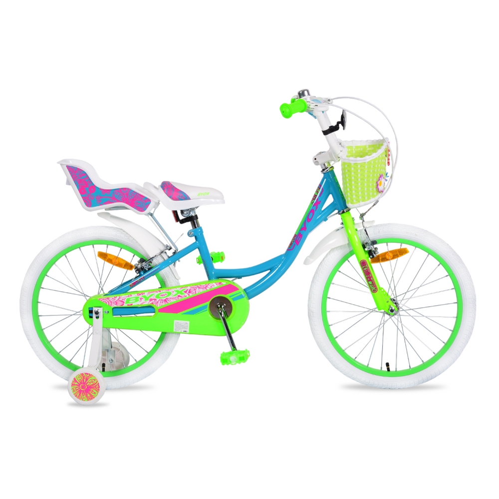 Bicicleta pentru fetite cu roti ajutatoare Byox Fashion Girl Blue 20 inch marca Byox cu comanda online