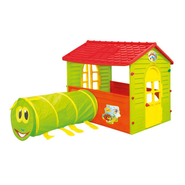 Casuta Play House cu Tunel Caterpillar marca Mochtoys cu comanda online