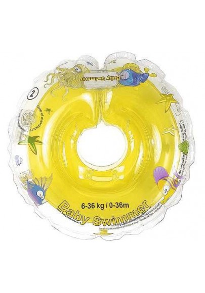 Colac 6-36 luni cu zornaitoare Galben marca BABYSWIMMER cu comanda online