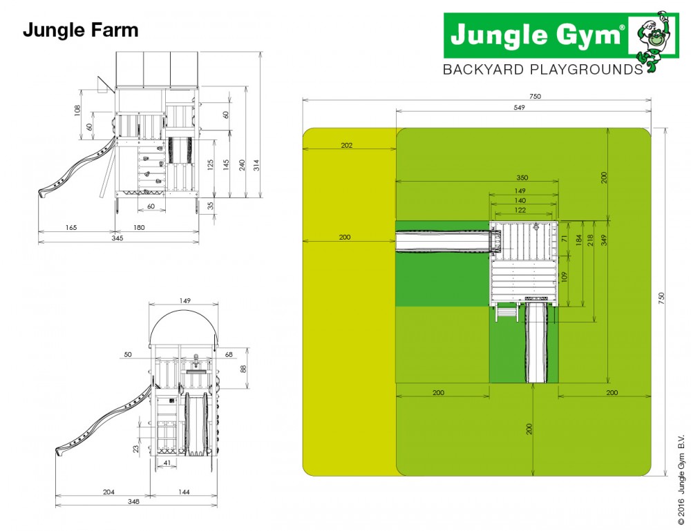 Complex de joaca Jungle Gym Farm-Minipicnic marca JUNGLE GYM cu comanda online