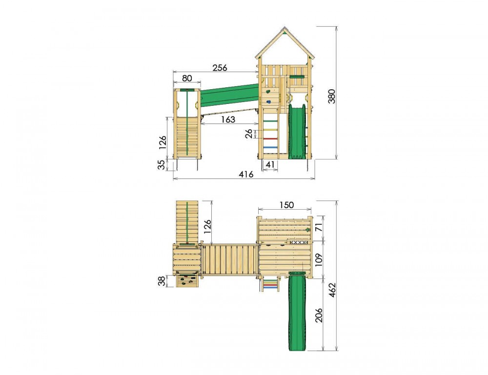 Complex de joaca Jungle Gym Palace Bridge Modul marca JUNGLE GYM cu comanda online