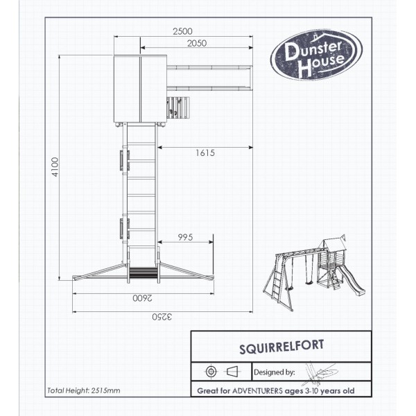 Complex de joaca SquirrelFort marca DUNSTER HOUSE cu comanda online