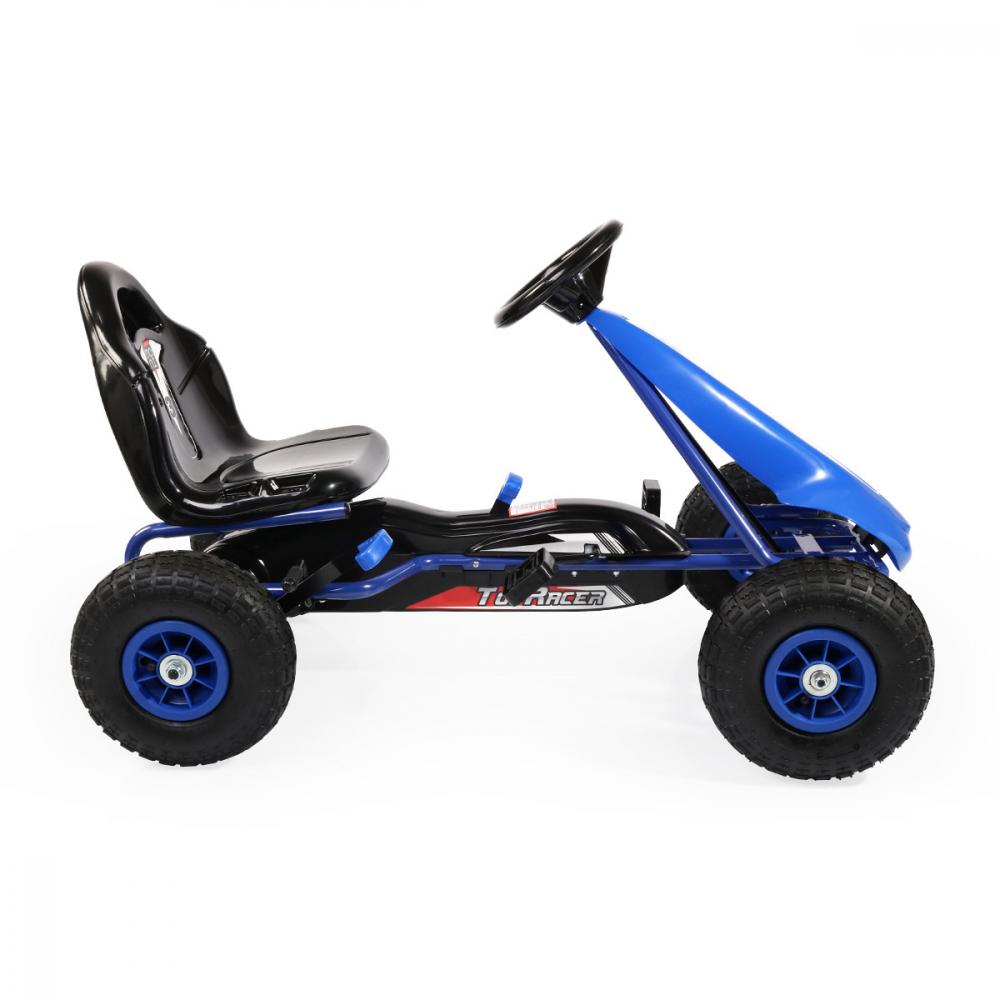 Kart cu pedale pentru copii cu roti gonflabile Top Racer Blue marca MONI cu comanda online