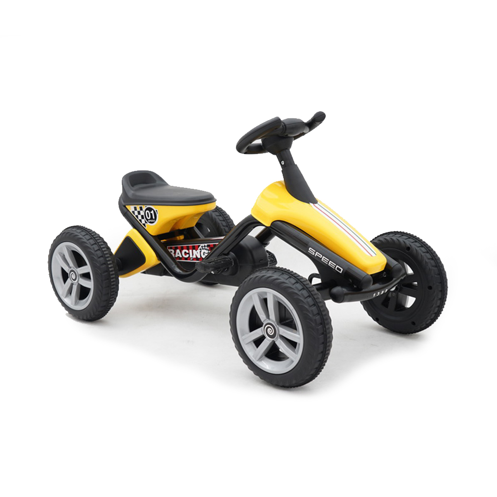 Kart cu pedale si roti din plastic Go kart Dakar Yellow marca Byox cu comanda online