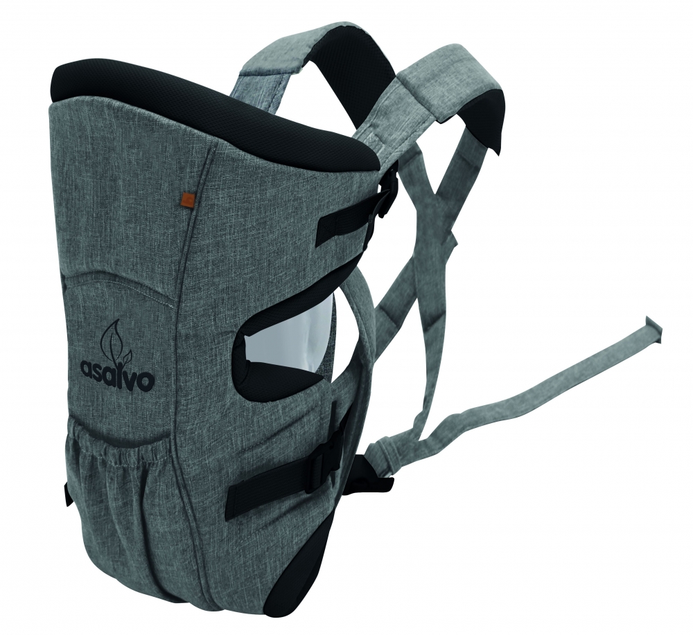 Marsupiu bidirectional Asalvo Baby Carrier Grey Melange marca Asalvo cu comanda online