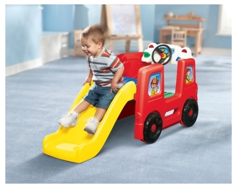 Masinuta Pompieri cu diverse activitati si tobogan marca LITTLE TIKES cu comanda online