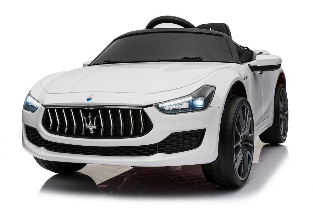 Masinuta electrica Maserati Ghibli cu roti din cauciuc White marca Maserati cu comanda online