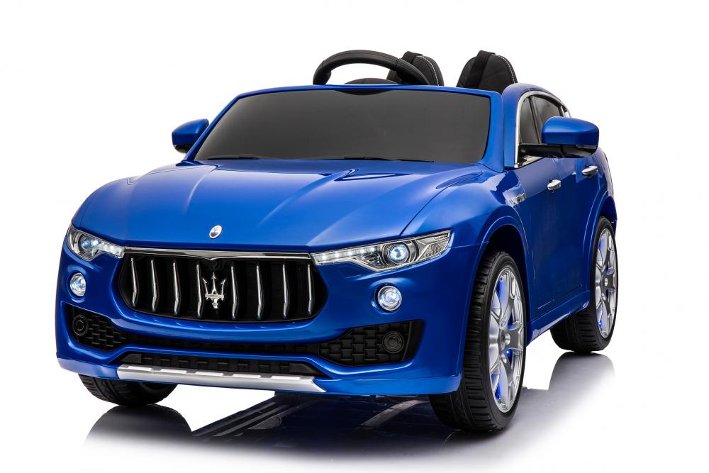 Masinuta electrica Maserati Levante cu scaun de piele si roti de cauciuc Blue marca Maserati cu comanda online