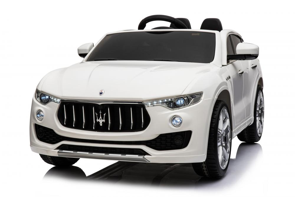 Masinuta electrica Maserati Levante cu scaun de piele si roti de cauciuc White marca Maserati cu comanda online