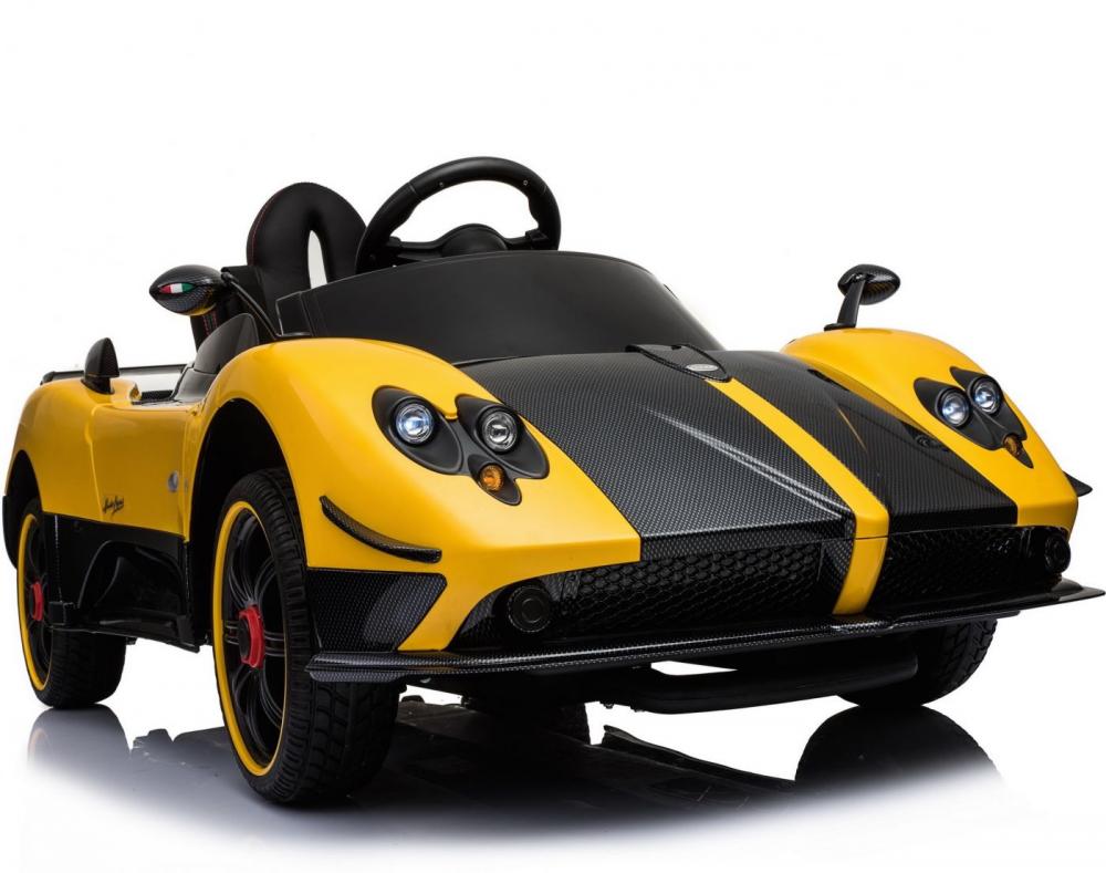 Masinuta electrica Pagani Zonda cu telecomanda si roti din cauciuc Yellow marca Nichiduta cu comanda online