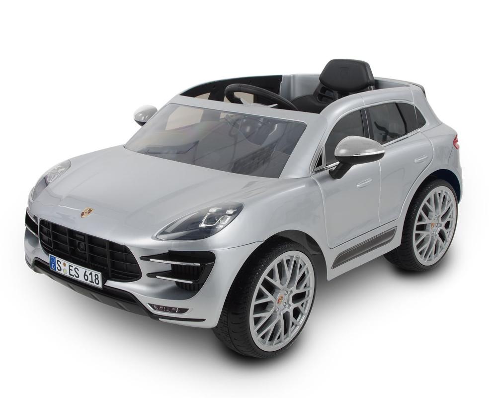 Masinuta electrica Porsche Macan Turbo Silver marca ROLLPLAY cu comanda online