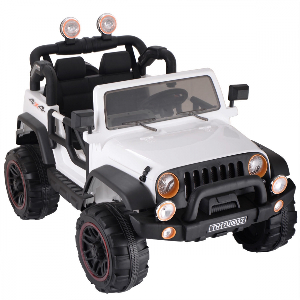 Masinuta electrica cu doua locuri Rocket Jeep Fearless White marca Nichiduta cu comanda online