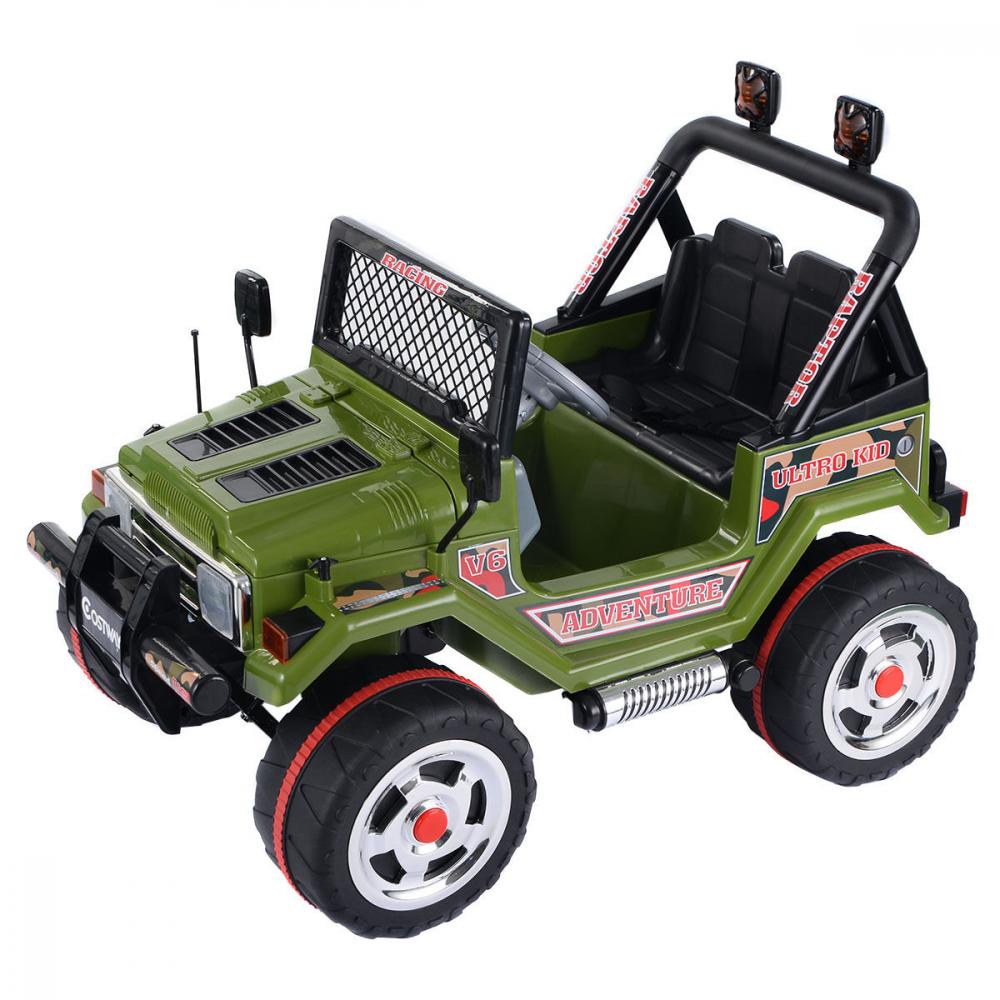 Masinuta electrica cu doua locuri si roti din plastic Drifter Jeep 4×4 Kaki marca Nichiduta cu comanda online