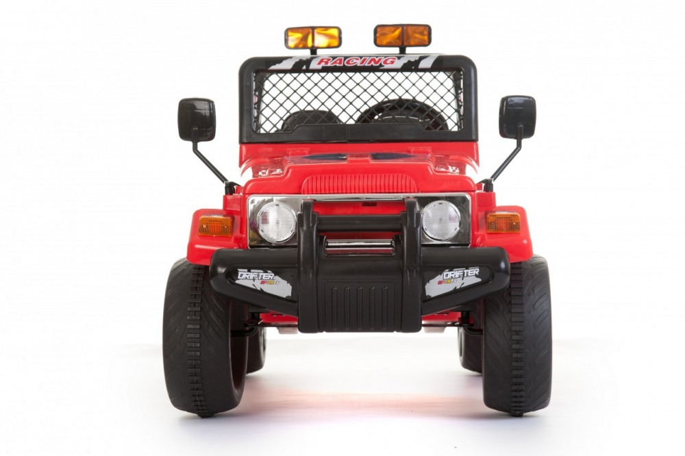 Masinuta electrica cu doua locuri si roti din plastic Drifter Jeep 4×4 Rosu marca Nichiduta cu comanda online