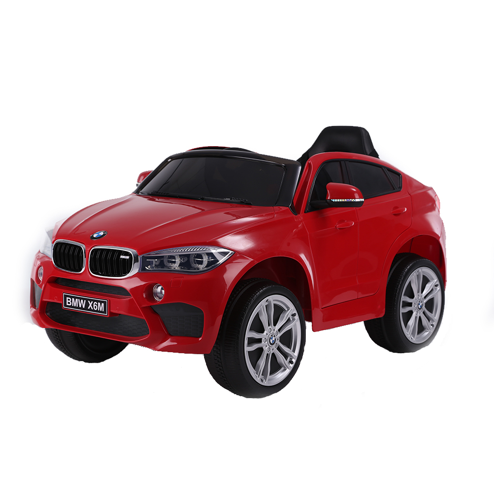 Masinuta electrica cu roti din cauciuc si scaun de piele BMW X6M Red marca BMW cu comanda online