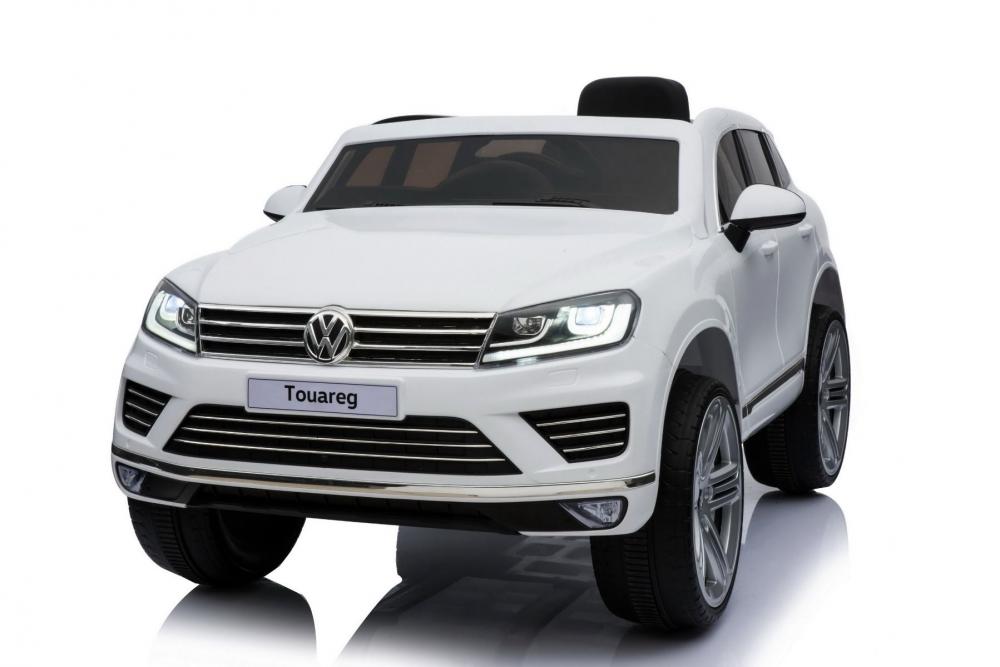 Masinuta electrica cu roti eva si telecomanda 2.4 G VW Touareg Alb marca Volkswagen cu comanda online