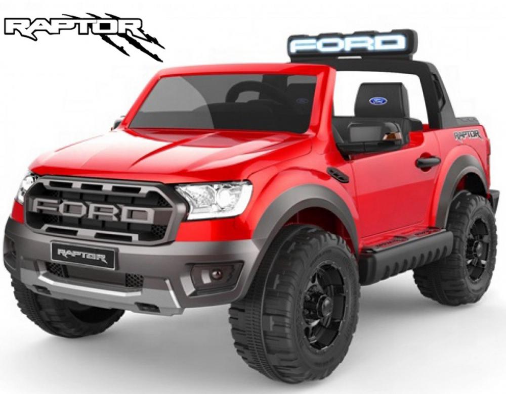 Masinuta electrica cu scaun de piele Ford Ranger Raptor Red marca Ford cu comanda online