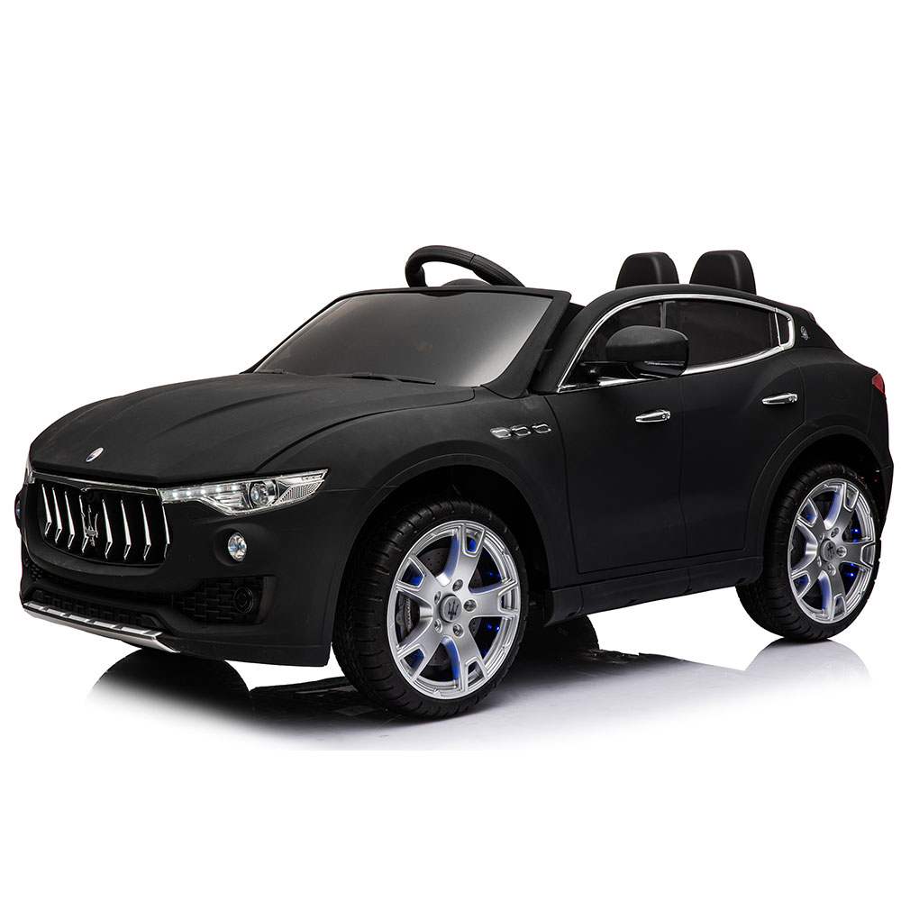 Masinuta electrica cu scaun de piele si roti de cauciuc Maserati Levante Black marca Maserati cu comanda online