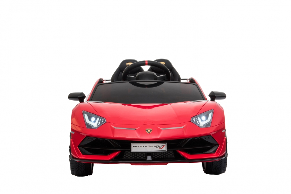 Masinuta electrica cu scaun din piele si roti EVA Lambourghini Aventador Red marca Lamborghini cu comanda online