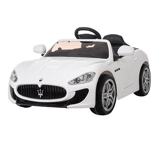 Masinuta electrica cu telecomanda 2,4 Ghz si roti eva Maserati White marca Maserati cu comanda online